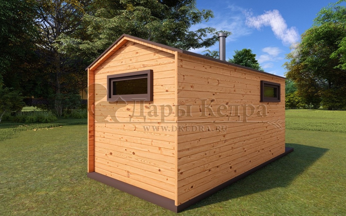Каркасная баня Барн из кедра 4х2,3 м